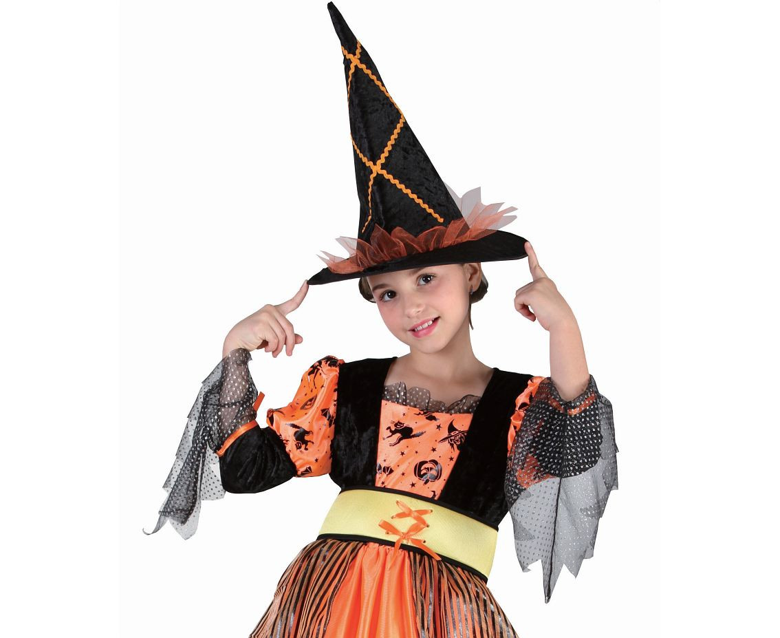 Role play-set for child Pumpkin Witch (dress, hat, belt), size 110/120 cm EOL